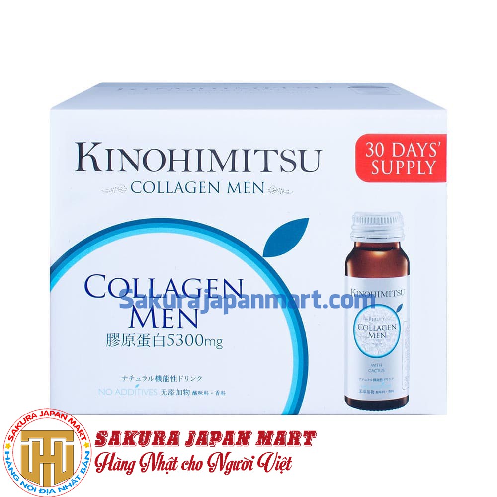 Nước uống đẹp da Kinohimitsu Collagen Men (Hộp 16 chai x 50 ml)